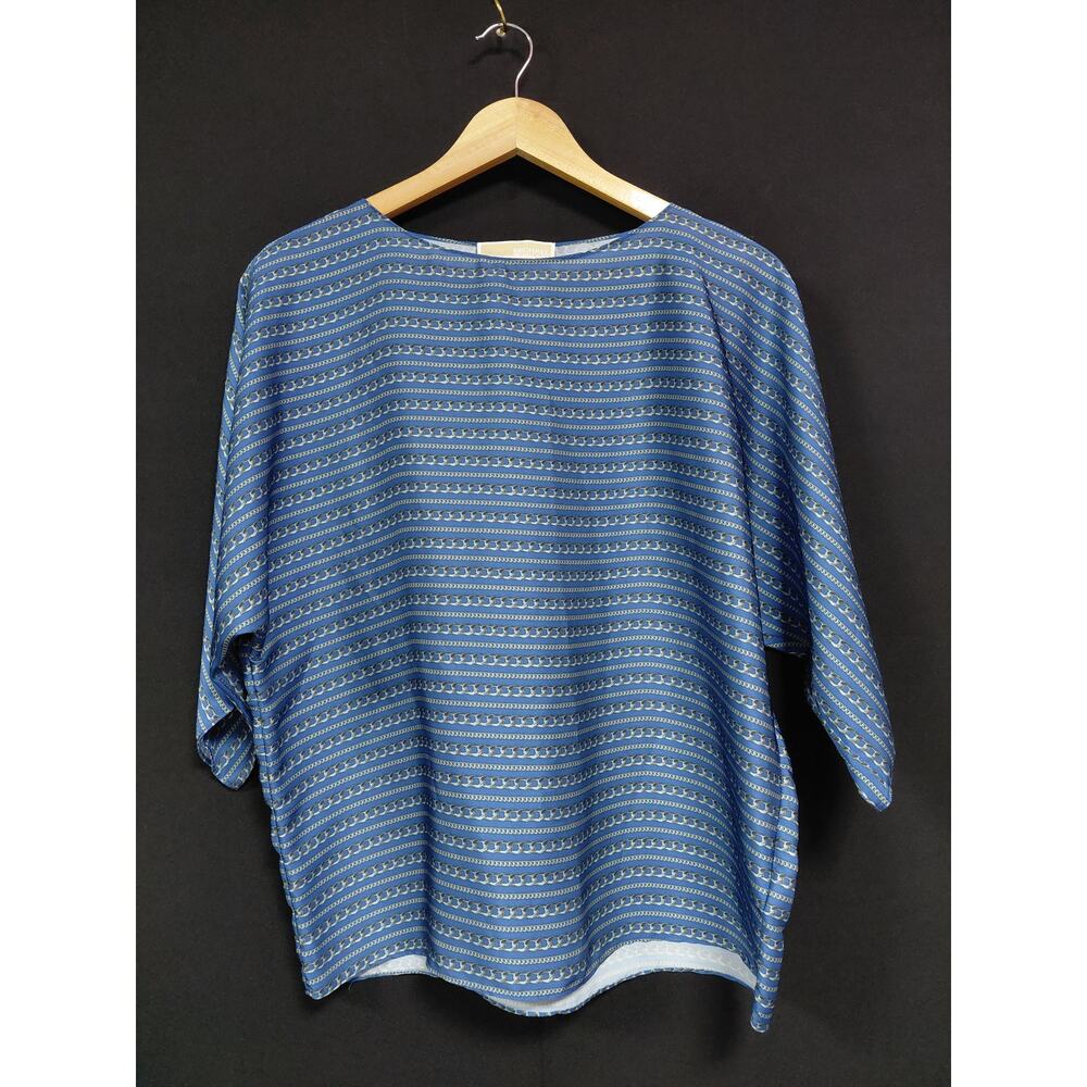 Michael Kors Blue Striped Top Size S